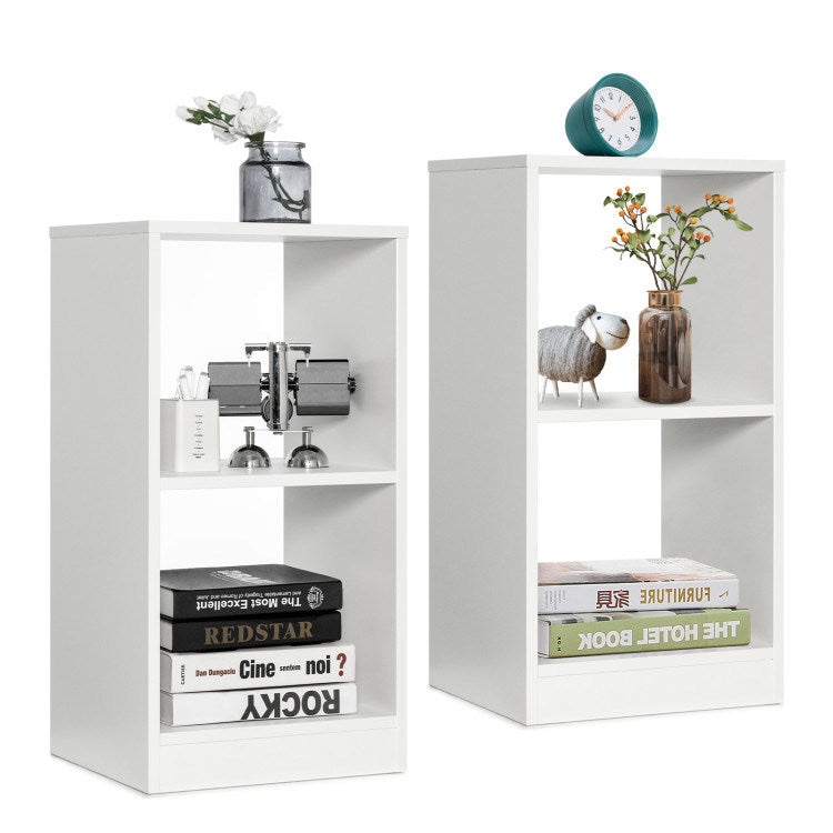 2-tier Bookcase Set of 2 with Anti-toppling Device