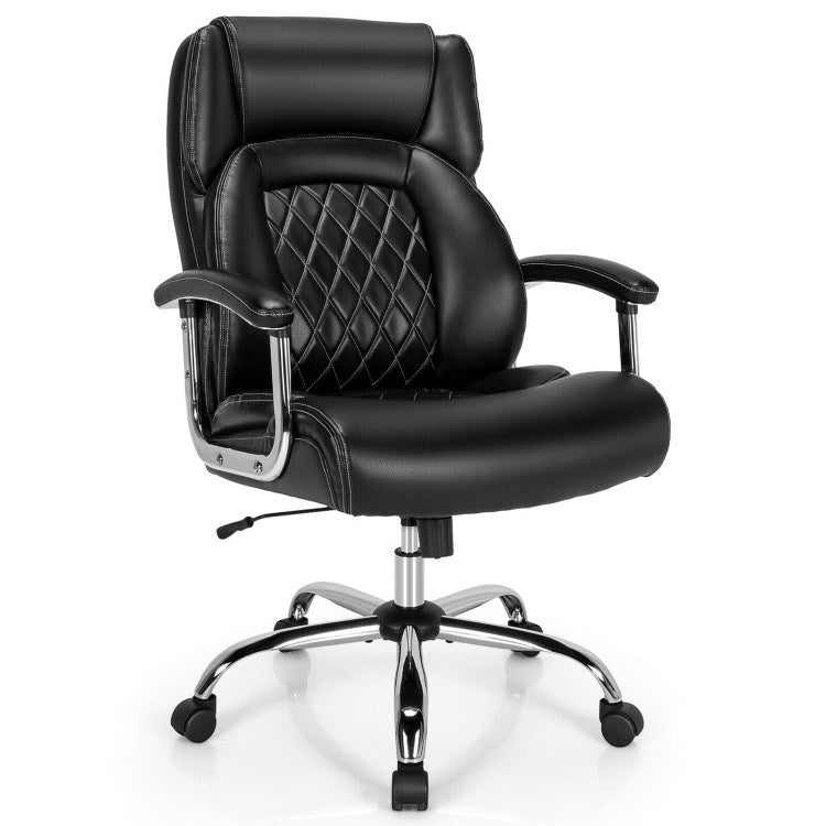 Height Adjustable Executive Chair Computer Desk Chair with Metal Base