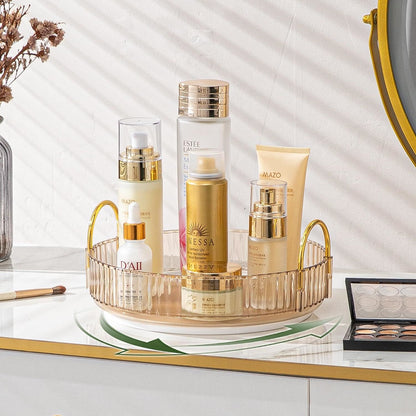 Rotating Makeup Organizer Acrylic Perfume Organizer Clear Skincare Organizer Cosmetics Organizer for Vanity Countertop