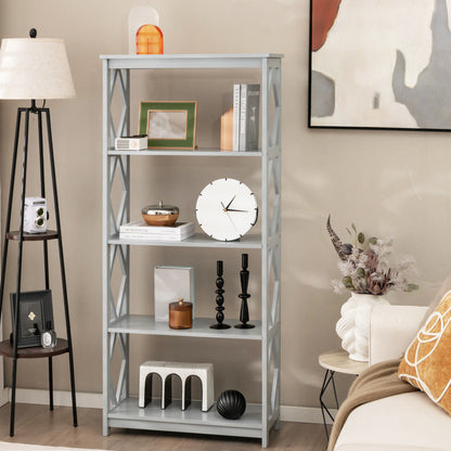 5-Tier Modern Freestanding Bookcase with Open Shelves