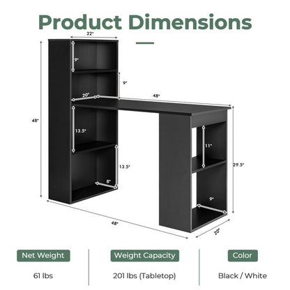 Computer Desk with Storage Shelves and CPU Stand