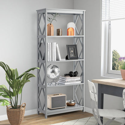 5-Tier Modern Freestanding Bookcase with Open Shelves