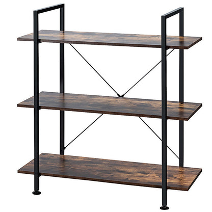 3/5 Tiers Industrial Bookcase with Metal Frame for Home Office