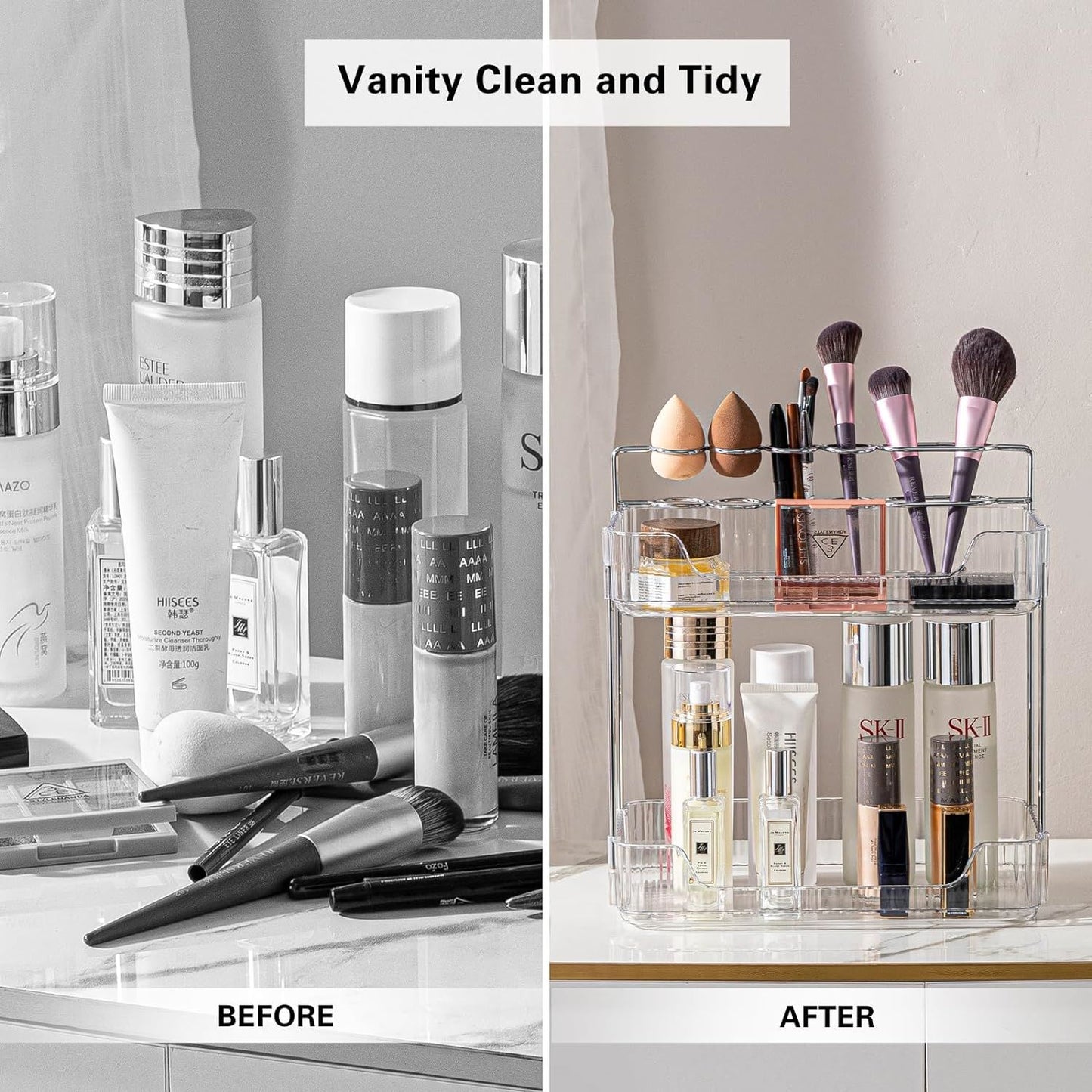 Rotating Makeup Organizer Acrylic Perfume Organizer Clear Skincare Organizer Cosmetics Organizer for Vanity Countertop