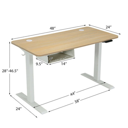 48-Inch Electric Standing Adjustable Desk with Control Panel and USB Port