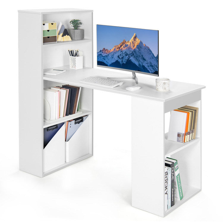 Computer Desk with Storage Shelves and CPU Stand