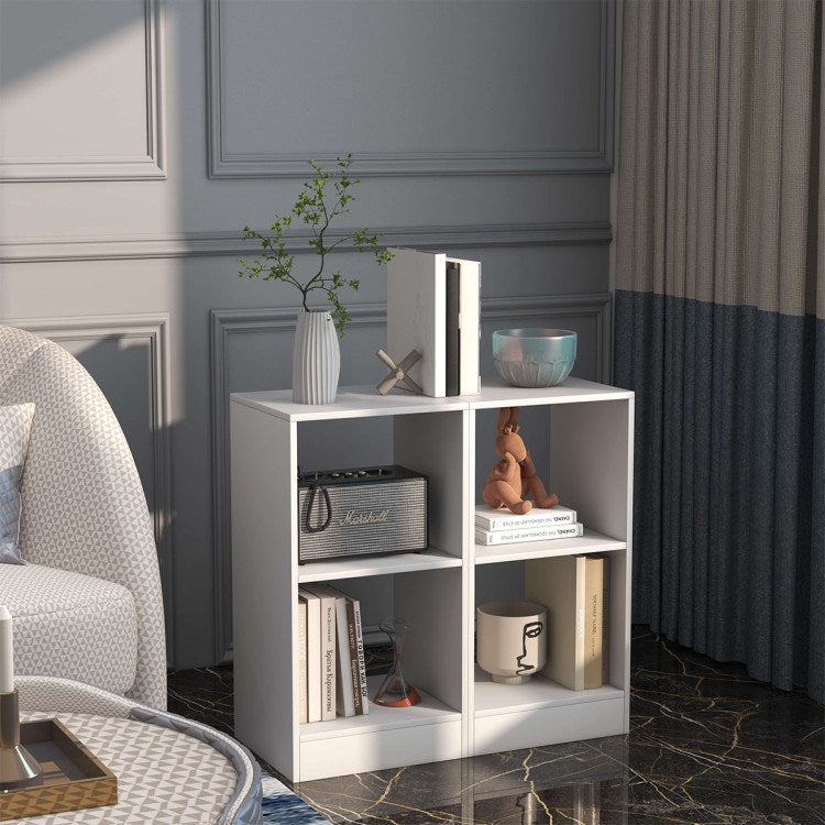 2-tier Bookcase Set of 2 with Anti-toppling Device