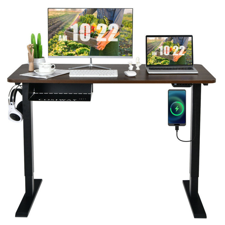 48-inch Electric Height Adjustable Standing Desk with USB Port