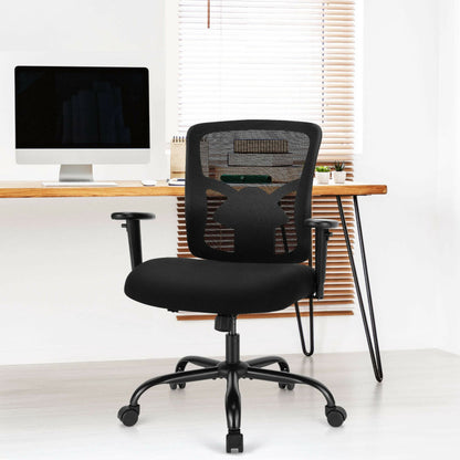 Height Adjustable Executive Chair Computer Desk Chair with Metal Base