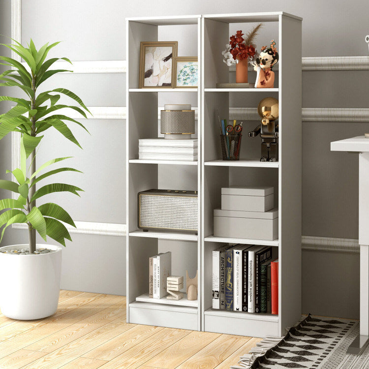 5 Tiers 4-Cube Narrow Bookshelf with 4 Anti-Tipping Kits