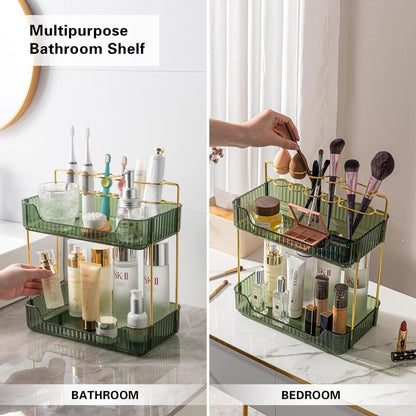 Rotating Makeup Organizer Acrylic Perfume Organizer Clear Skincare Organizer Cosmetics Organizer for Vanity Countertop