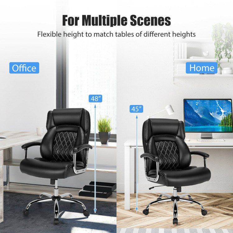 Height Adjustable Executive Chair Computer Desk Chair with Metal Base