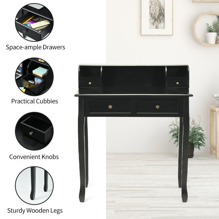 Removable Floating Organizer 2-Tier Mission Home Computer Vanity Desk