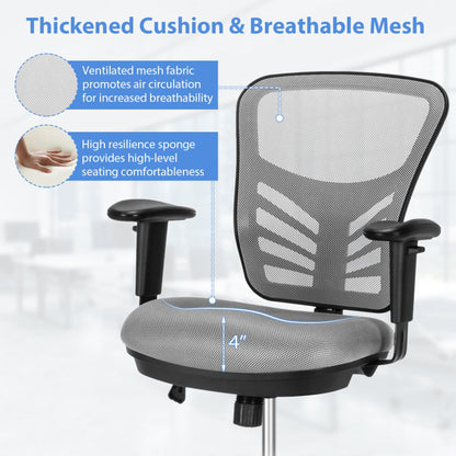 Mesh Drafting Chair Office Chair with Adjustable Armrests and Foot-Ring