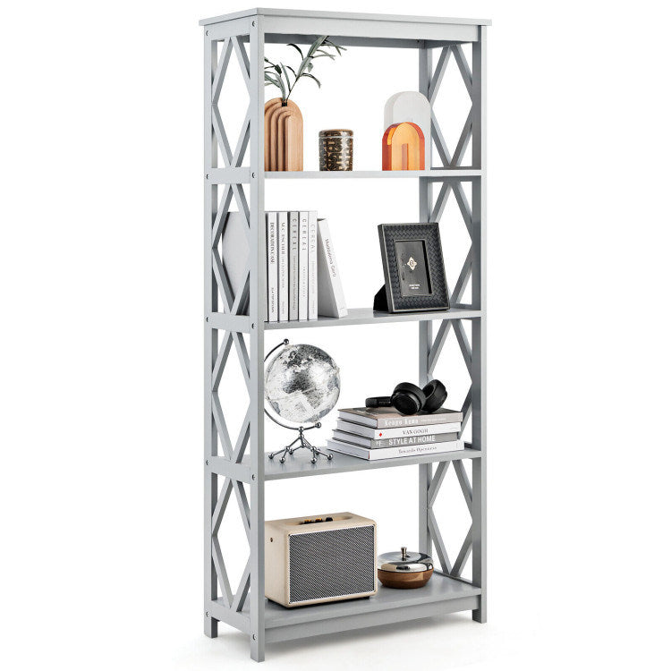 5-Tier Modern Freestanding Bookcase with Open Shelves