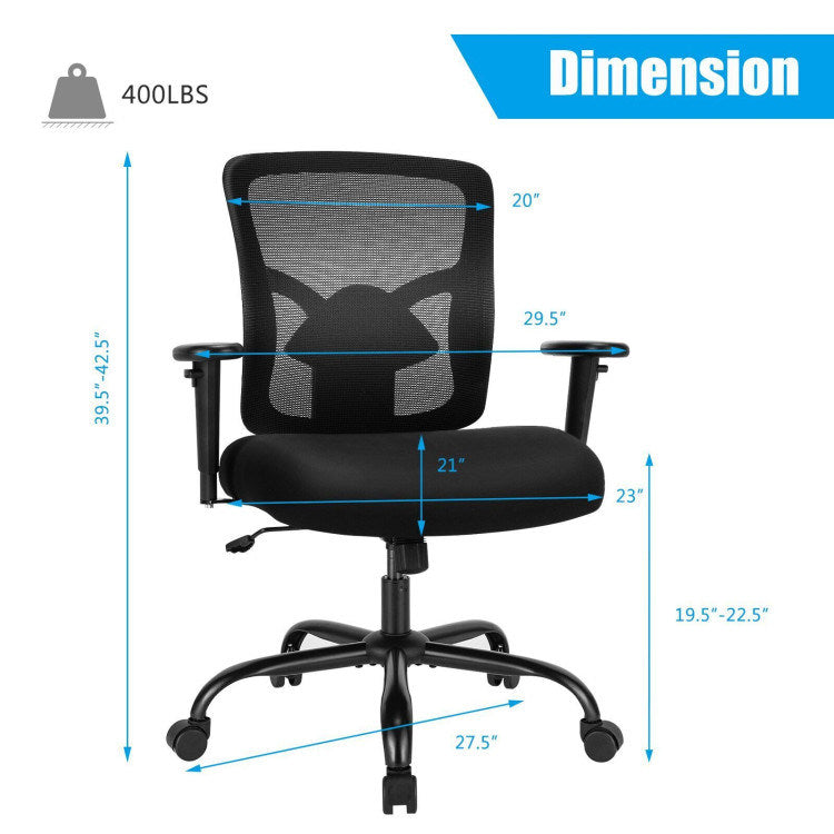 Height Adjustable Executive Chair Computer Desk Chair with Metal Base