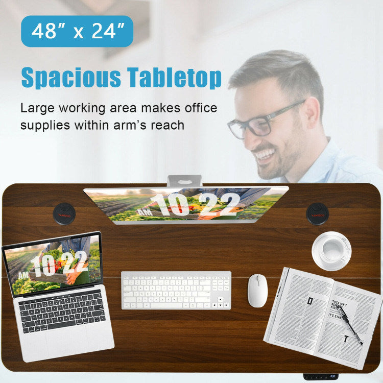 48-inch Electric Height Adjustable Standing Desk with USB Port