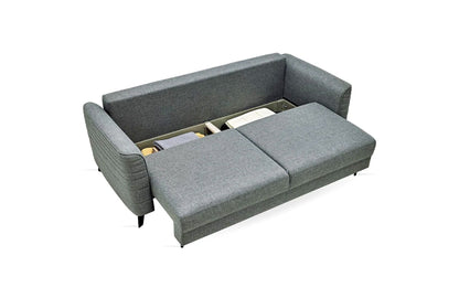 Enza Collection Grace Upholstered 3 Seat Sofa Bed With Storage